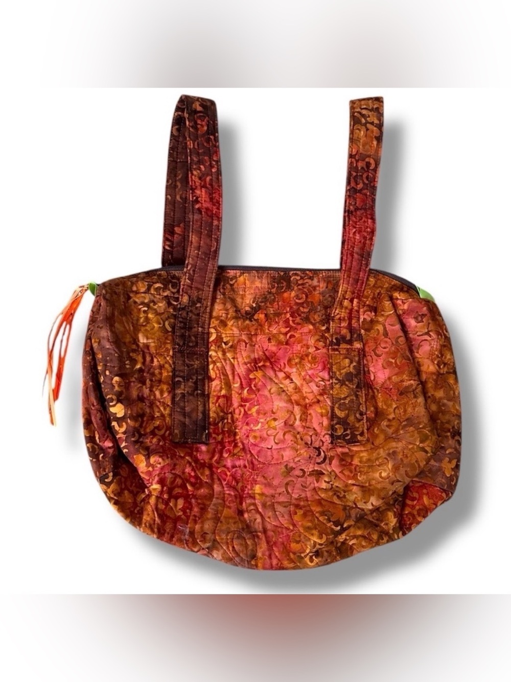 Handmade Pink Orange Tie Dye Quilted Embroidered Boho Bag Hippie Indie